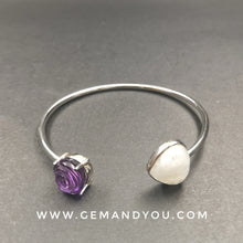 Load image into Gallery viewer, Amethyst &amp; Moonstone Bangle