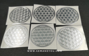 Flower Of Life Copper Metallic Stickers 6ps/Set 35mm