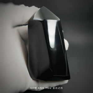 Black Obsidian (Rainbow) polished point polished tower 96mm*55mm*36mm