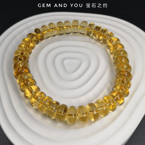 Citrine Abacus Bracelet 9.5mm 天然黄水晶算盘子手链