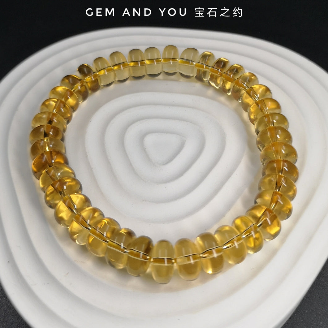 Citrine Abacus Bracelet 9.5mm 天然黄水晶算盘子手链