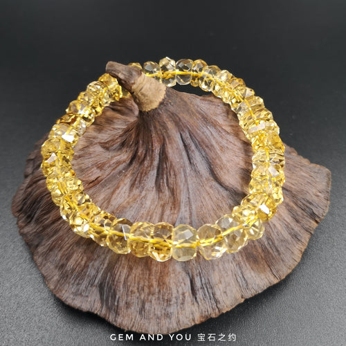 Citrine Faceted Bracelet 9mm AAA