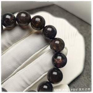 Iolite Sunstone Bracelet 13mm 堇青石+太阳石手链13mm