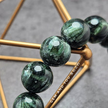 Load image into Gallery viewer, Seraphinite Bracelet 14mm 绿龙晶手链14mm