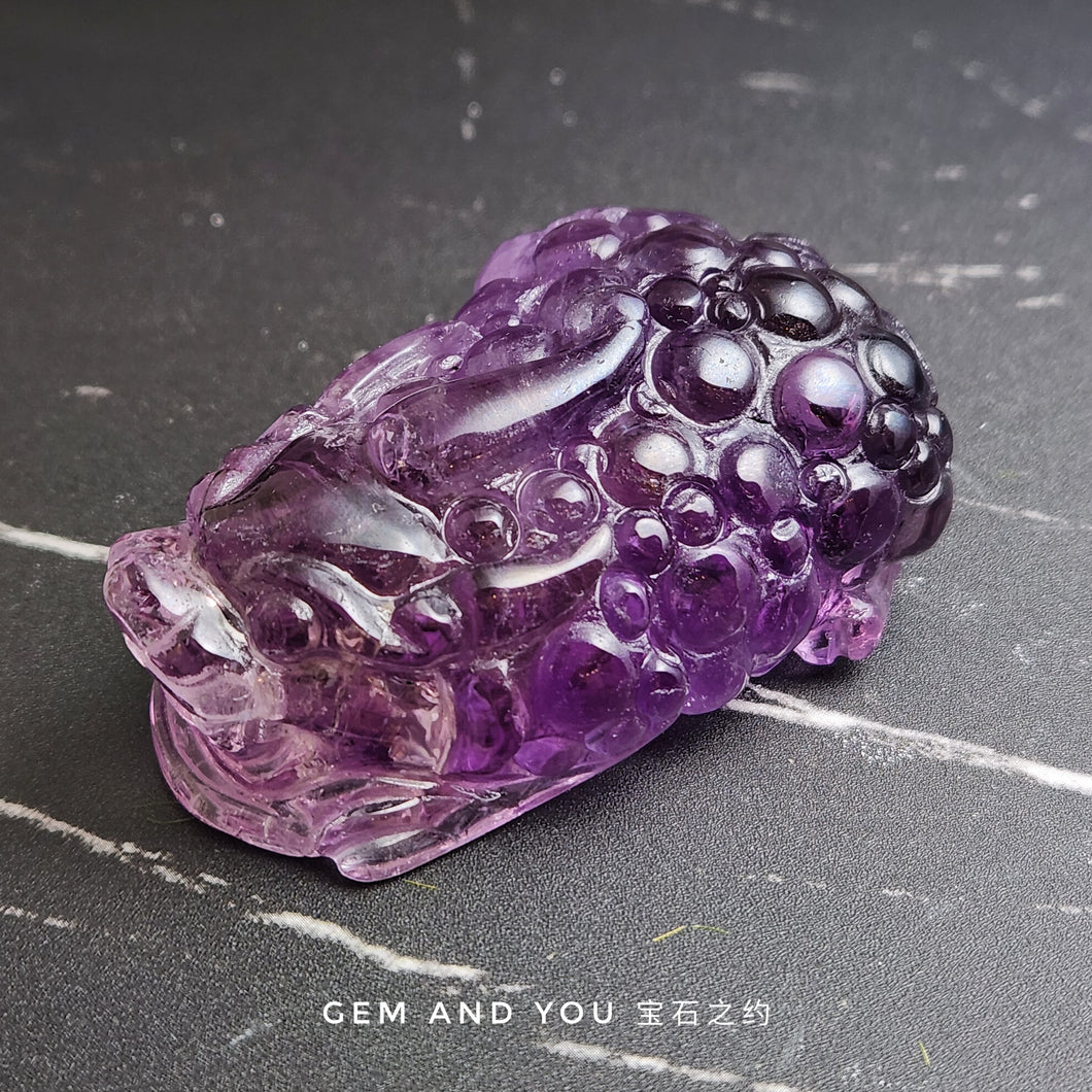 Amethyst Carving Pi Xiu (Pi Yao) 75mm*50mm*30mm