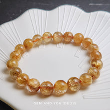 Load image into Gallery viewer, Gold Rutile/Gold Rutilated Quartz bracelet 9mm