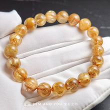 Load image into Gallery viewer, Gold Rutile/Gold Rutilated Quartz bracelet 9mm
