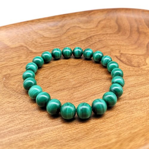 孔雀石圆手链 8 毫米