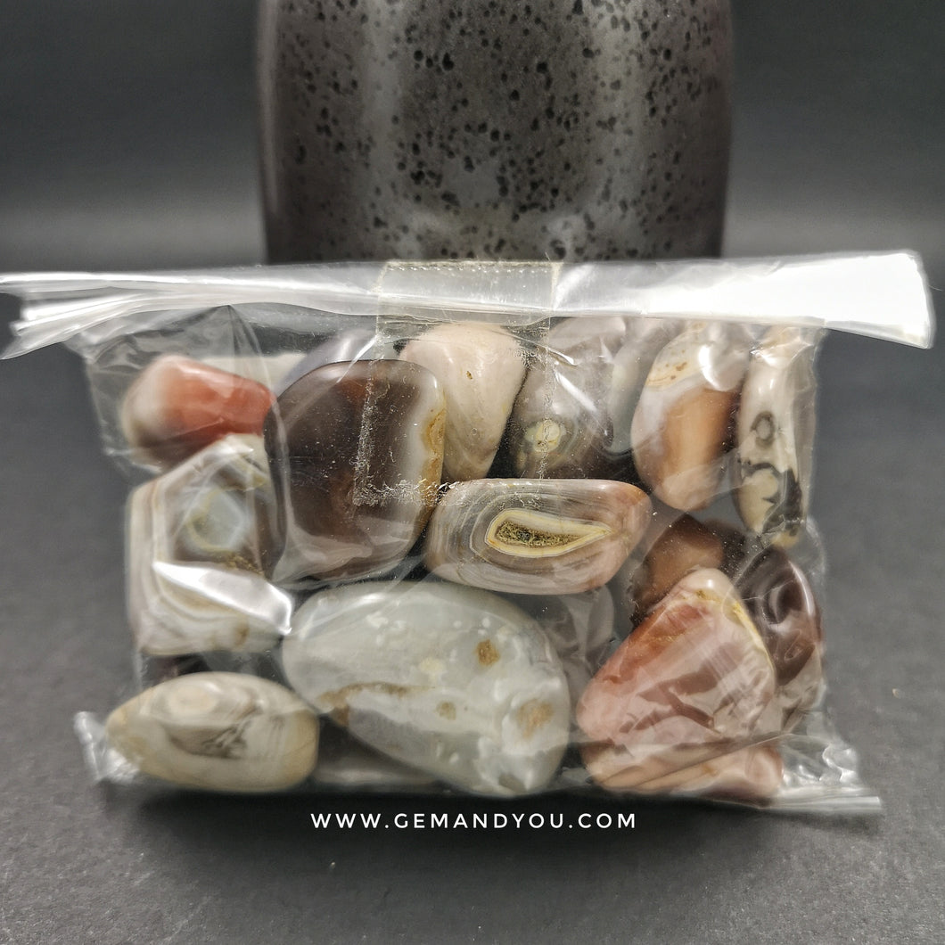 Pink Agate Tumbled stones Pack (200gram)
