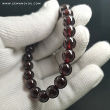 将图片加载到图库查看器中，红色石榴石手链8mm