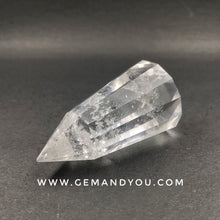 将图片加载到图库查看器中，透明石英石雕（12面）水晶雕刻86mm*37mm点