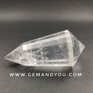 白水晶(12面切割) 水晶雕刻 86mm*37mm 