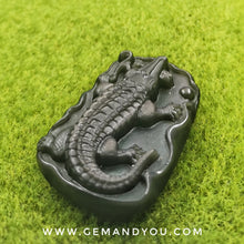 Load image into Gallery viewer, Black Obsidian(Rainbow) carving/pendant 51mm*33mm*12mm