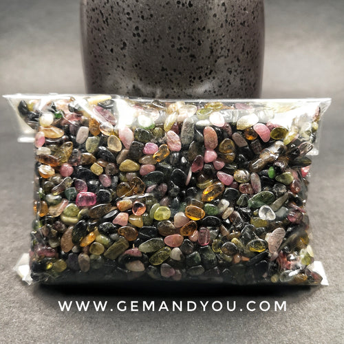 Rainbow Tourmaline Chips, Tumbled Tourmaline Pack (200gram)