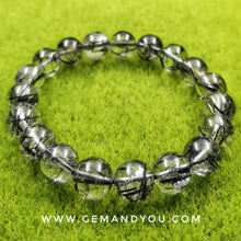 Load image into Gallery viewer, Black Rutile/Rutilated Quartz Bracelet 11mm