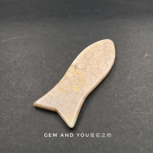 Fossillised Coral Gua Sha /Massage Slab Tool 84mm*30mm*4mm