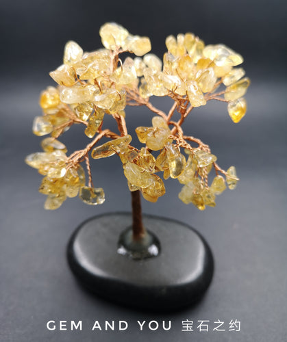 Citrine Tree (Lava Stone Base) H: 100mm W: 75mm D: 50mm