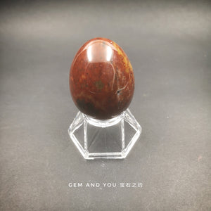Blood Stone Carved Egg 44mm*34mm