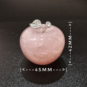 Rose Quartz Apple Carving 45mm*42mm