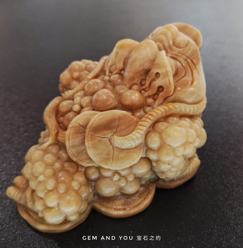 Powerful Energy SamRoiYod Carving- three-legged toad-龙宫舍利 三脚蟾蜍雕刻