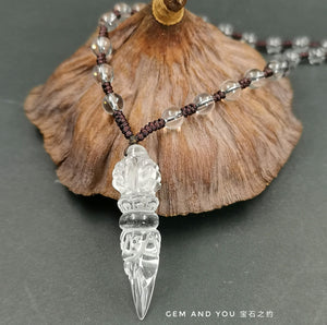 Clear quartz phurpa necklace（adjustable)