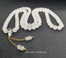 Load image into Gallery viewer, Clear Quartz 10mm Necklace 108 beads with carvings-The Great Compassion Mantra(Ta Pei Chou) 大悲咒项链