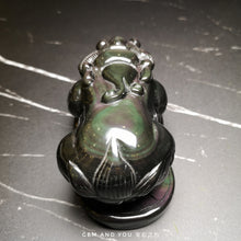 Load image into Gallery viewer, Rainbow Obsidian Carving Pi Xiu (Pi Yao) 105mm*62mm*52mm 彩虹黑曜石貔貅