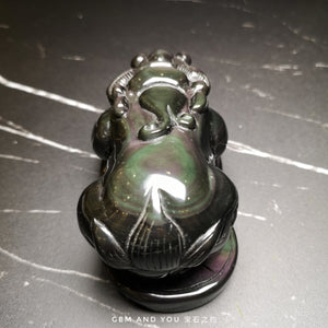 Rainbow Obsidian Carving Pi Xiu (Pi Yao) 105mm*62mm*52mm 彩虹黑曜石貔貅