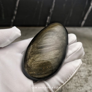 Gold Sheen Obsidian  Polished Carving 92mm*48mm*22mm