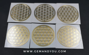 Flower Of Life Copper Metallic Stickers 6ps/Set 35mm