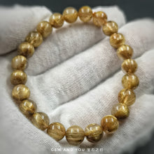 Load image into Gallery viewer, Gold Rutilated Quartz gold rutile bracelet AAA 8mm 钛晶手链 （金发晶）