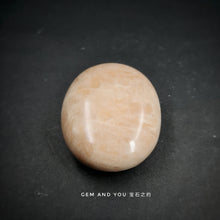 Load image into Gallery viewer, Peach Moon Stone Orange Moon Stone palm stone 58mm*45mm*22mm