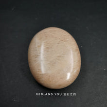 Load image into Gallery viewer, Peach Moon Stone Orange Moon Stone palm stone 60mm*47mm*20mm