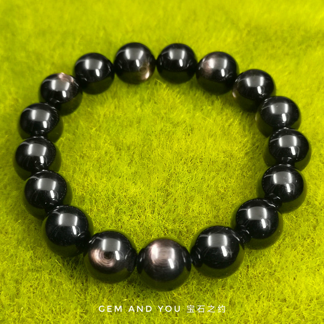 Hypersthene Bracelet 12mm 金运石手链