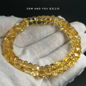 Citrine Faceted Bracelet 10mm AAA