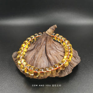 Citrine Abacus Bracelet 9mm 天然黄水晶算盘子手链