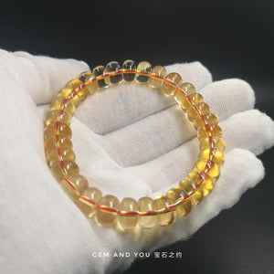 Citrine Abacus Bracelet 9mm 天然黄水晶算盘子手链