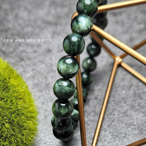 Seraphinite Bracelet 9mm 绿龙晶手链9mm