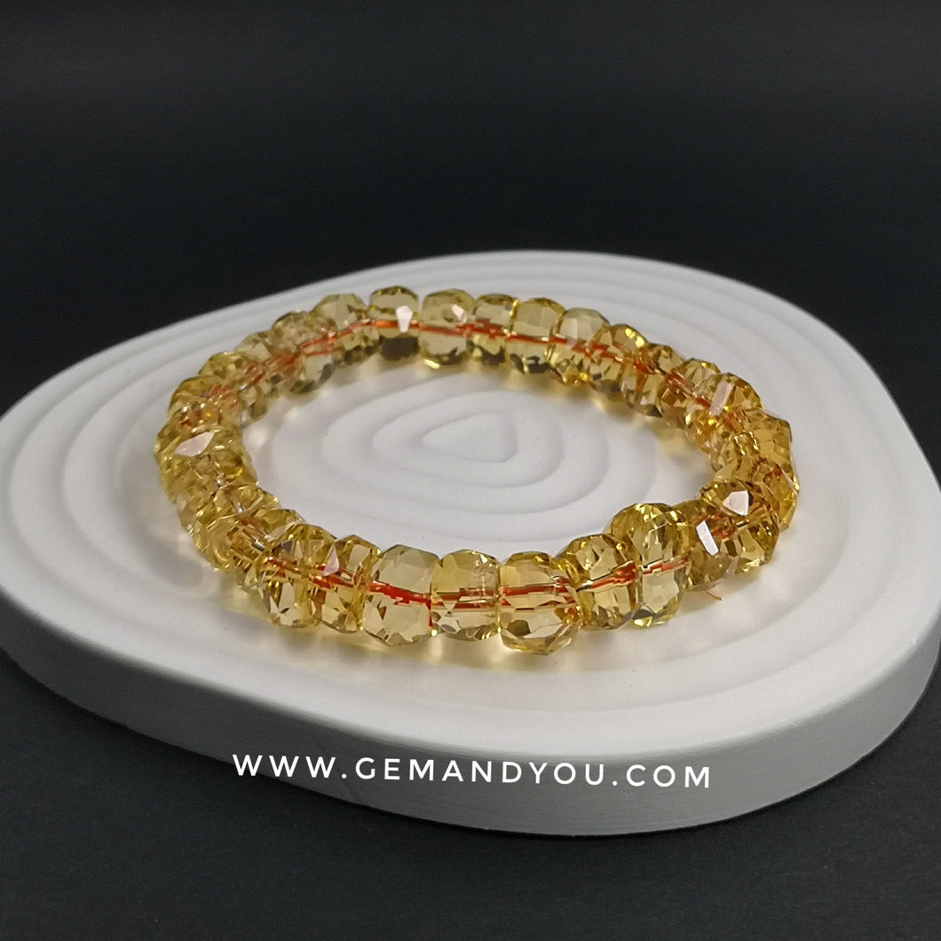 Citrine Faceted Bracelet 10mm AAA