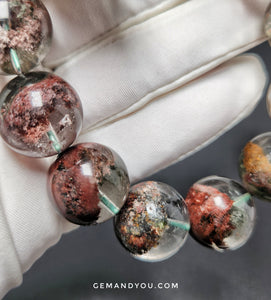 Multi Colour Phantom Quartz Bracelet 18-19mm 彩幽灵水晶手链18-19mm