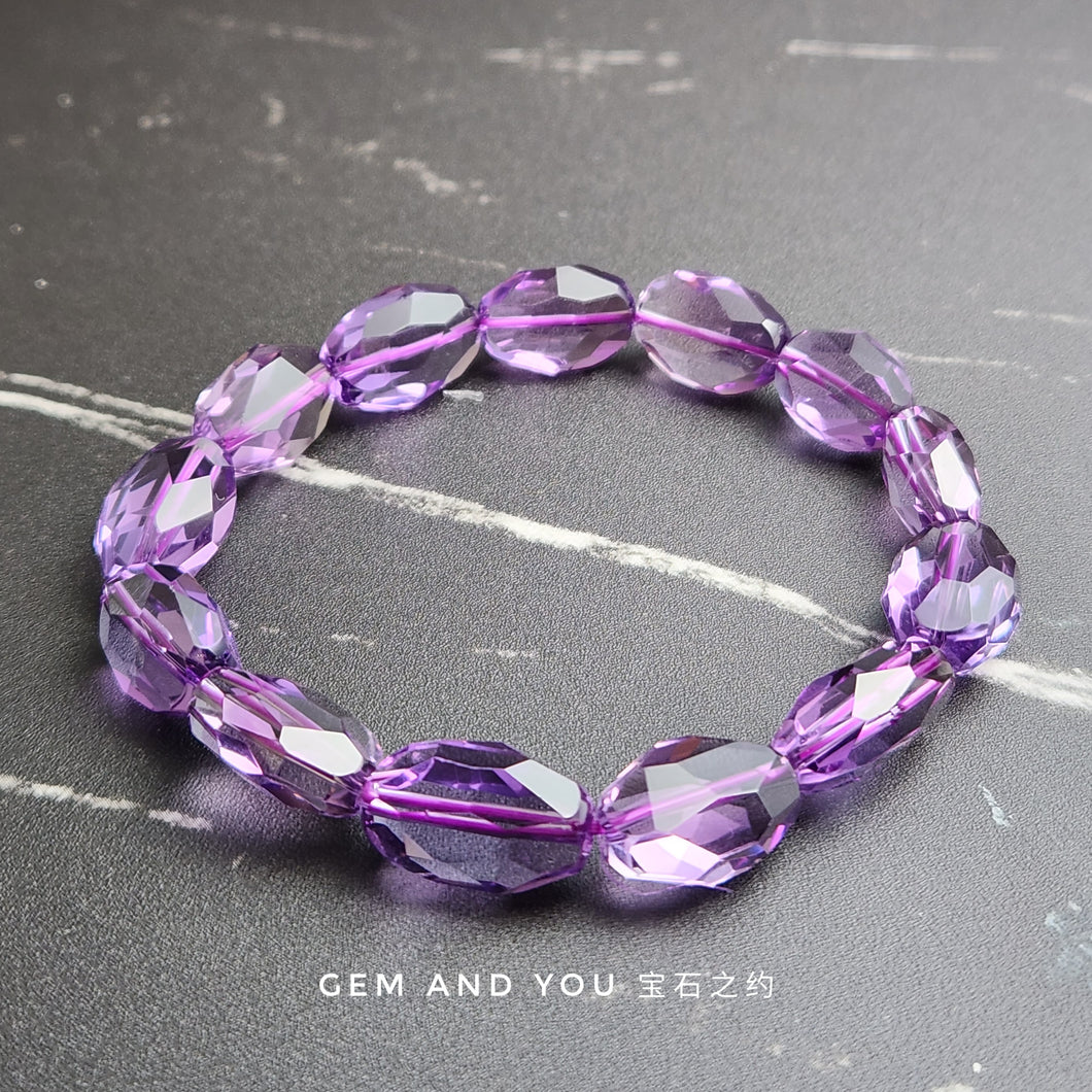 Amethyst Faceted Bracelet 10mm