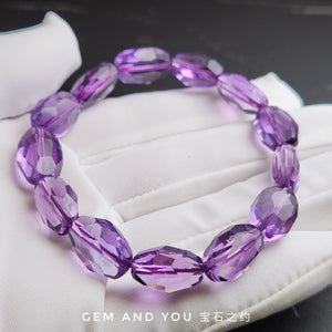 Amethyst Faceted Bracelet 10mm