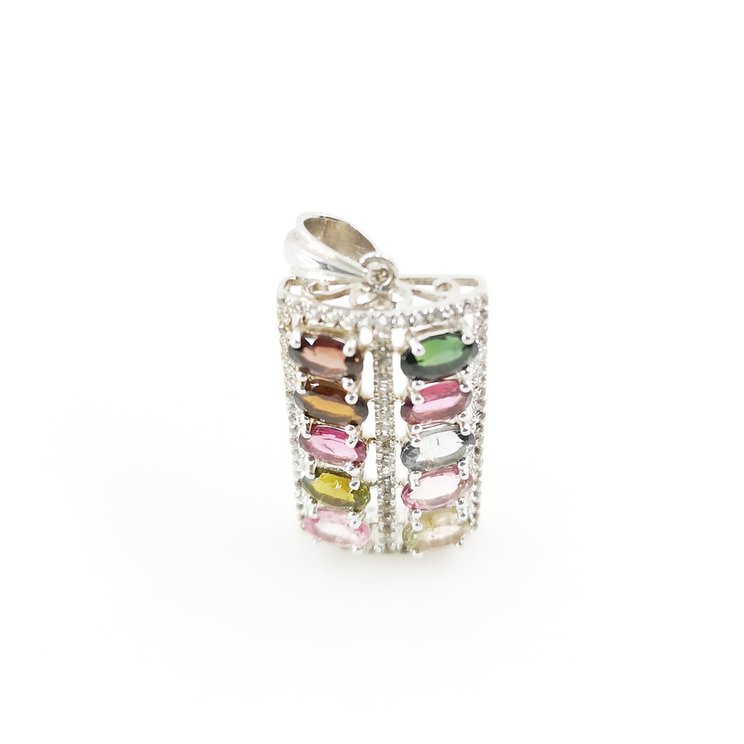 Multi Colour Tourmaline Pendant