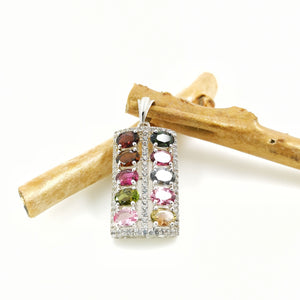 Multi Colour Tourmaline Pendant