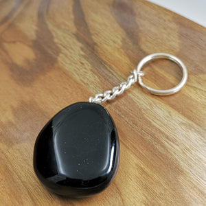 Black obsidian key chain 35*45mm