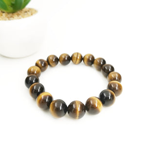 yellow tiger eye bracelet 12mm round