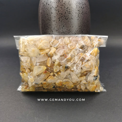Gold Rutile / Gold Rutilated Quartz chips stone Pack (200grams Per Pack)