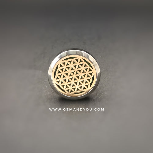 Stainless Steel Car Locket 30mm-flower of life