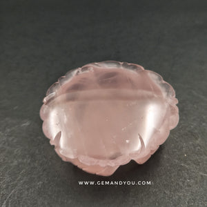 Rose Quartz Carving Lotus 55mm*52mm*22mm
