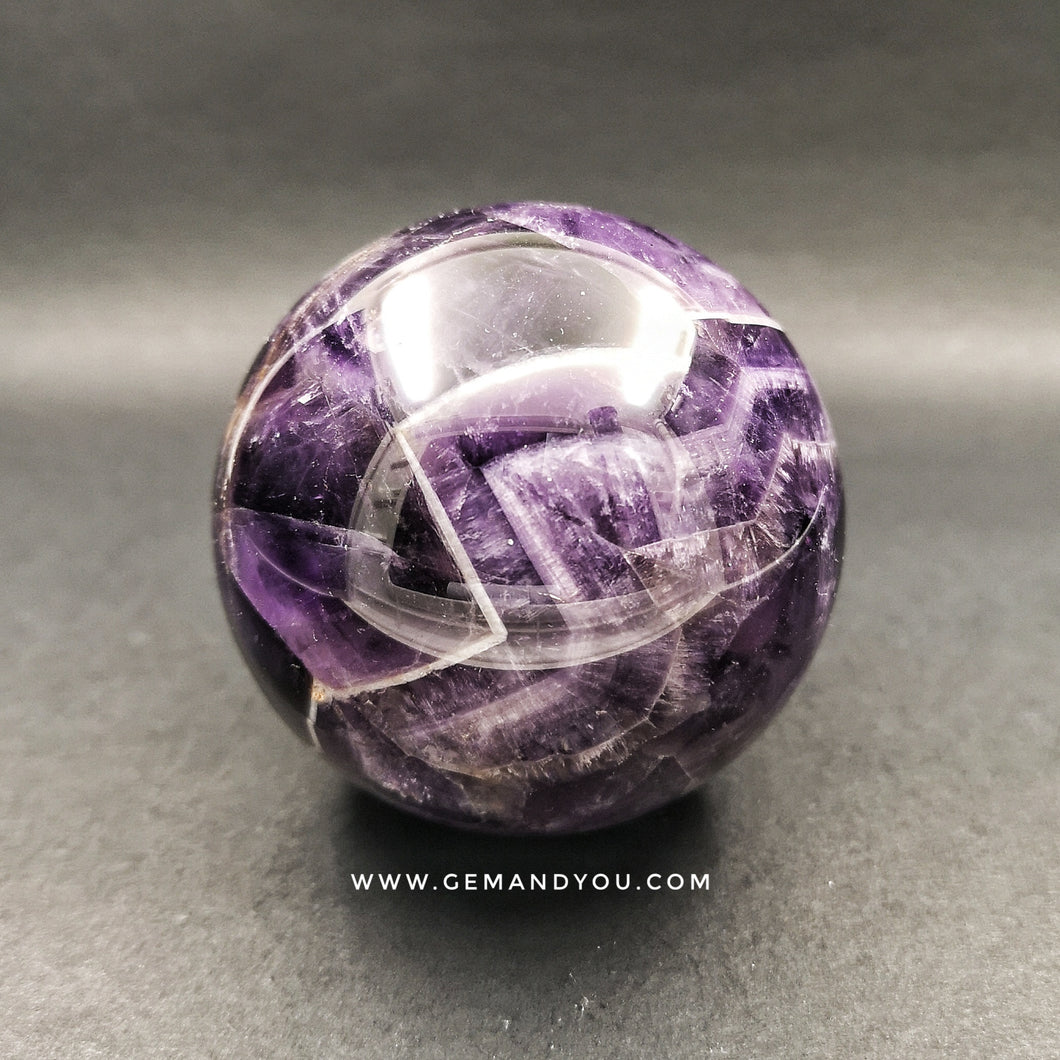 Chevron Amethyst Ball Sphere 65mm